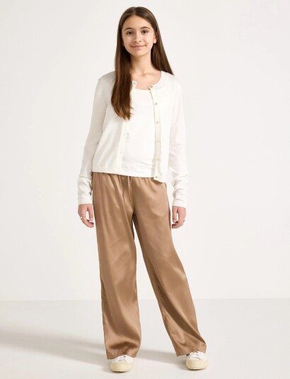 Lindex Trousers In Satin Beige 170