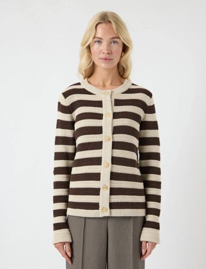 YAS Yassironi Ls Knit Cardigan S. Noos - Brown - M