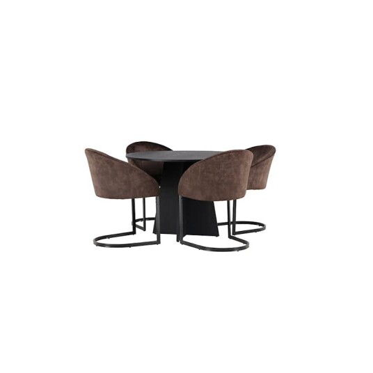 Venture Home Spisegruppe Venture Home Bootcut Ø110 cm med 4 stk Evening Stoler GR23794 Venture Home Spisegruppe Venture Home Bootcut Ø110 cm med 4 stk Evening Stoler GR23794