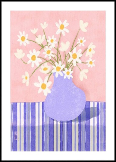Quirky Daisies in a Vase Plakat Plakat / 21x30cm