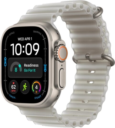 Apple Watch Ultra 4 49mm CEL (naturlig titan/gjennomskinnelig grå Ocean Band)