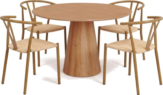 Siena spisegruppe rund 110 cm eik med 4 Elysia spisestoler Eik Siena spisegruppe rund 110 cm eik med 4 Elysia spisestoler Eik
