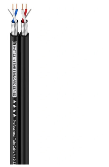 Adam Hall Cables 4 STAR TWIN 422 Twin Mikrofonkabel 4x0.22mm2 AWG24