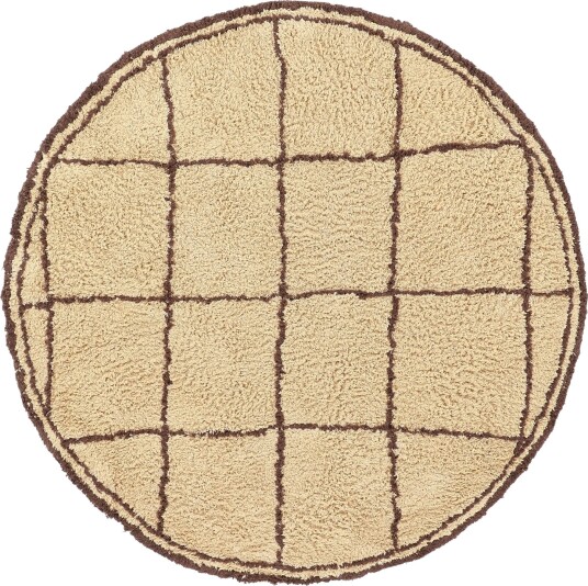 Rundt teppe Lana Natural Cotton Shaggy beige/brun Størrelse: Ø 200 cm Rundt teppe Lana Natural Cotton Shaggy beige/brun Størrelse: Ø 200 cm