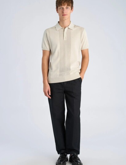 Lindbergh Structure Polo S/S   Cream   XL
