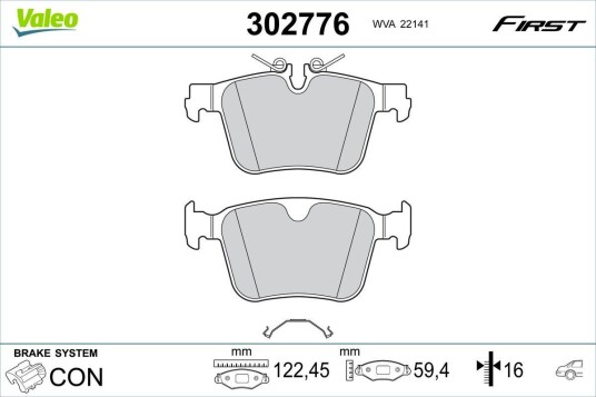 Bremseklosser VALEO 302776