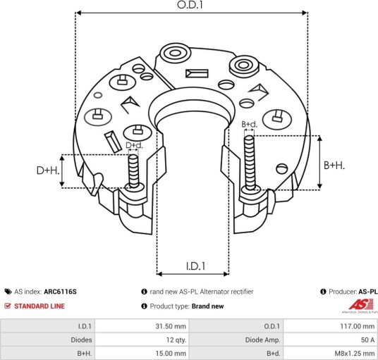 AS-PL ARC6116S Likeretter, dynamo