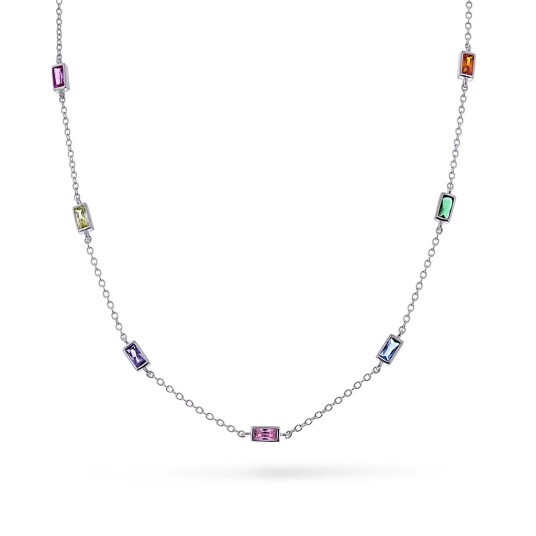 Pan Jewelry Smykke i 925 rhodinert sølv med små fargede zirkonia