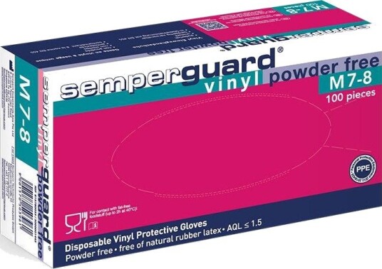 Semperguard Engangshanske M7-8 Vinyl, Pudderfri XL, 90 Stk