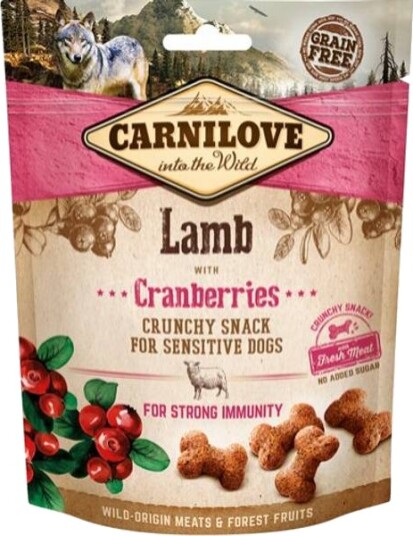 Carnilove Lam og Tyttebær 200 g Sprø Godbiter til Hund - Kornfri Snacks