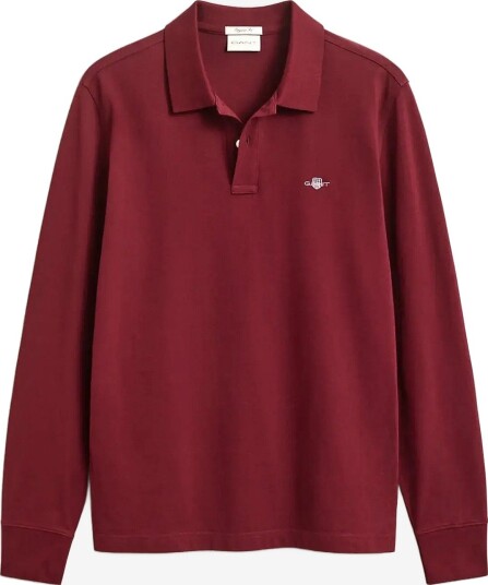 Gant Long Sleeve Polo Shirt DEEP GRAPE WINE M