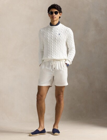 Ralph Lauren Ls Driver Cn-Long Sleeve-Sweater White