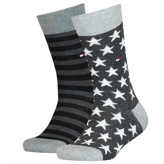 Tommy Hilfiger Kids 2-pak Strømper Stars/Black Striped 23-26