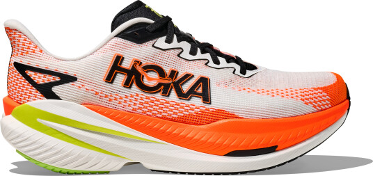 Hoka Men's Mach X 3 White/Neon Tangerine 40 2/3 Hoka Men's Mach X 3 White/Neon Tangerine 40 2/3