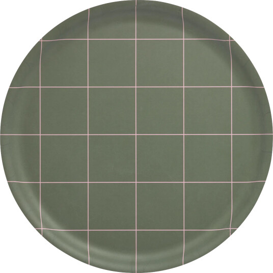 Muurla Checks & Stripes brett Ø35 cm Olive