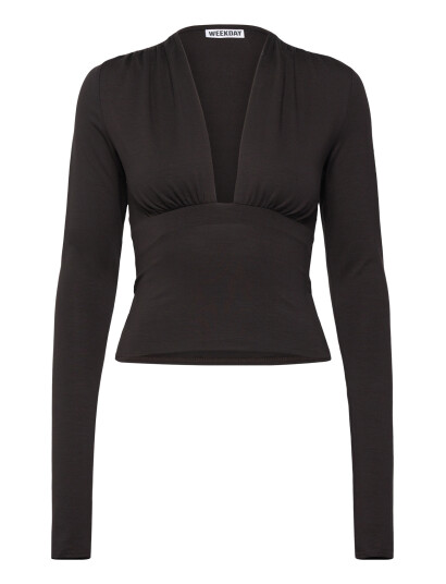 Weekday Long Sleeve Top Brown XS Weekday Long Sleeve Top Brown XS