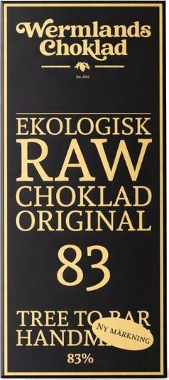 Wermlands Raw sjokolade original 83% 50 g Wermlands Raw sjokolade original 83% 50 g