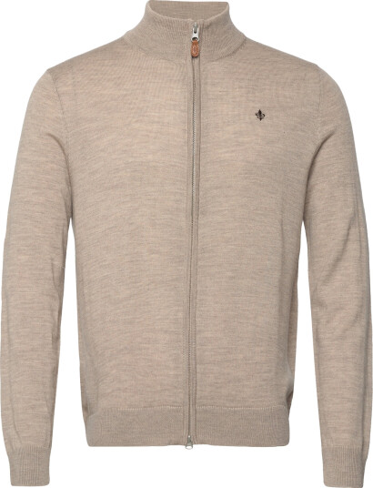 Morris Merino Zip Cardigan - Beige - L
