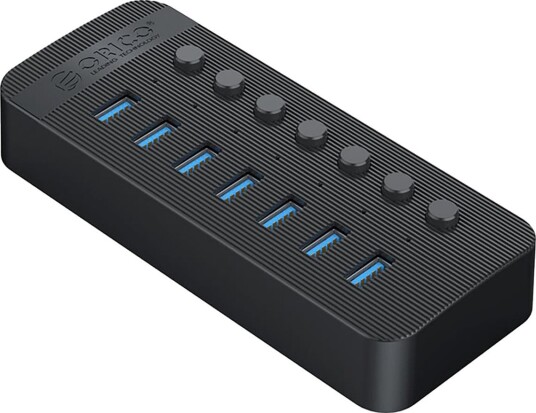 ORICO CT2U3-7AB USB-hub 7x USB-A 3.0 brytere svart CT2U3-7AB-EU-BK-BP-HU