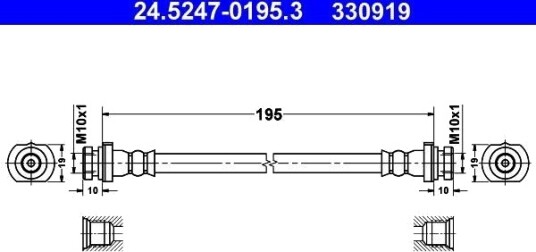 ATE 24.5247 0195.3 Bremseslange