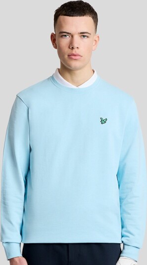 Lyle & Scott Golf Crewneck Sweatshirt Golfgenser herre Sea-Breeze-Blue Large