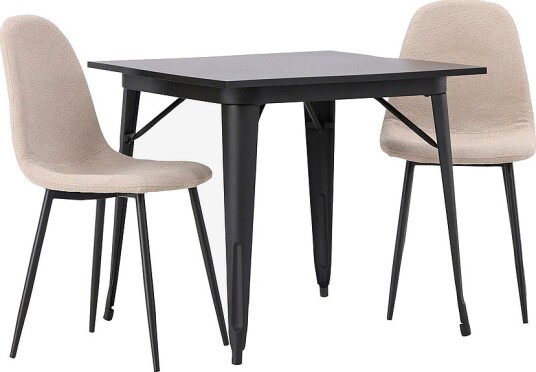 Venture Home Spisegruppe Tempe med 2 stk stoler Polar Svart