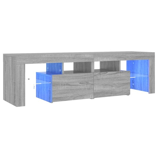 vidaXL TV-benk med LED grå sonoma 140x36,5x40 cm vidaXL TV-benk med LED grå sonoma 140x36,5x40 cm