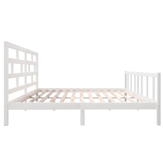 vidaXL Sengeramme hvit heltre furu 200x200 cm