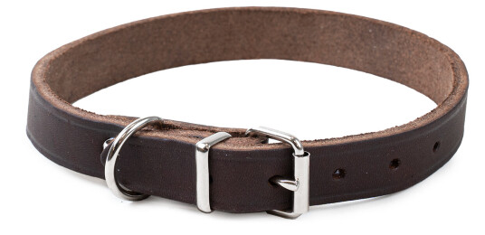 Hera Justerbart Halsbånd i Lær for Hund 18 mm Brun 32-39 cm