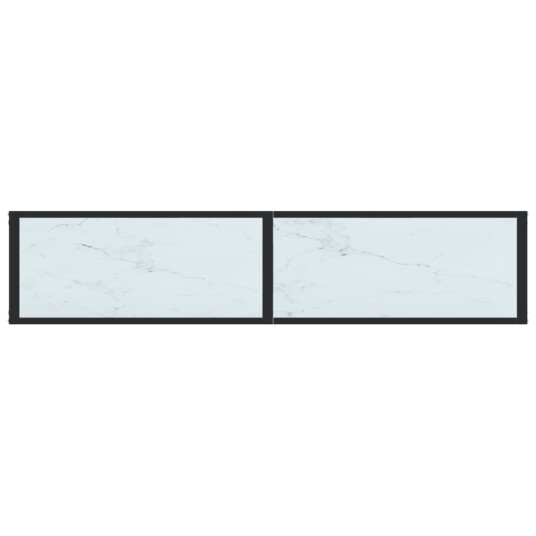 vidaXL Konsollbord hvit marmor 160x35x75,5 cm herdet glass