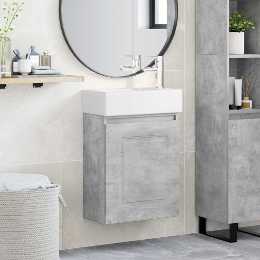 Badeværelses enhet med kran Betonggrå 45,5 x 22,5 x 84 cm Badeværelses enhet med kran Betonggrå 45,5 x 22,5 x 84 cm