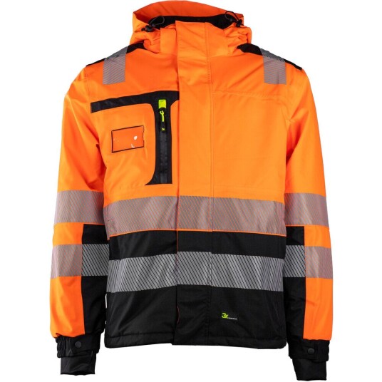 3x Workwear Jakke Tor Unisex Foret Oransje/sort 4xl Fluoriserende En20471 Kl3