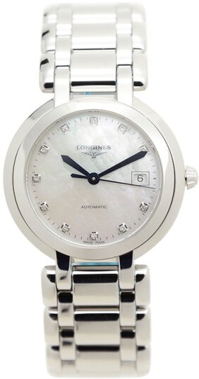 Longines Dameklokke L8.113.4.87.6 PrimaLuna Hvit/Stål Ø30 mm Longines Dameklokke L8.113.4.87.6 PrimaLuna Hvit/Stål Ø30 mm
