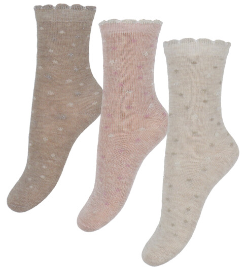 Minymo Wool Socks 3-Pack - Multi/patterned - 19\22