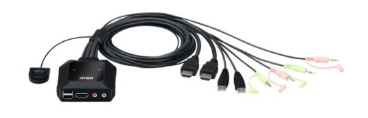 Aten Cs22h - Kvm / Lyd / Usb-Svitsj - 2 X Kvm/Lyd/Usb - 1 Lokalbruker - Stasjonær - For Vancryst Vs182b, Vs184b