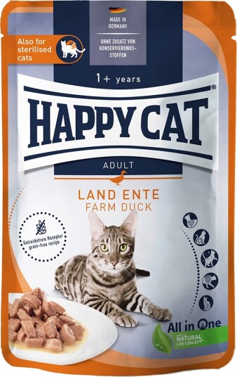 Happy Cat Våtfôr Pouch Meat In Sauce And 24 X 85 G