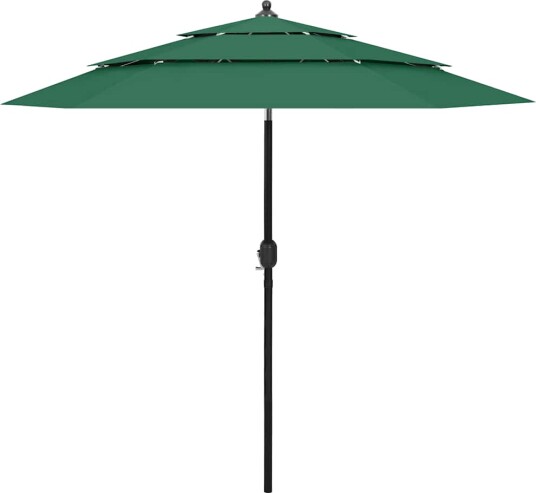 vidaXL Parasoll med aluminiumsstang 3 nivåer 2,5 m grønn vidaXL Parasoll med aluminiumsstang 3 nivåer 2,5 m grønn