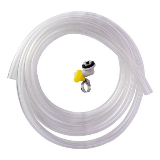 Avløpsslange med adapter og klemme for luftvarmepumpe/luftkondisjoneringsanlegg 15 mm 3 m