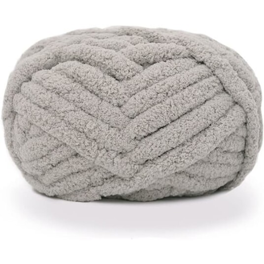Tykk strikket chenille garn for håndlagde tepper supermyk stort jumbo garn Grey Tykk strikket chenille garn for håndlagde tepper supermyk stort jumbo garn Grey