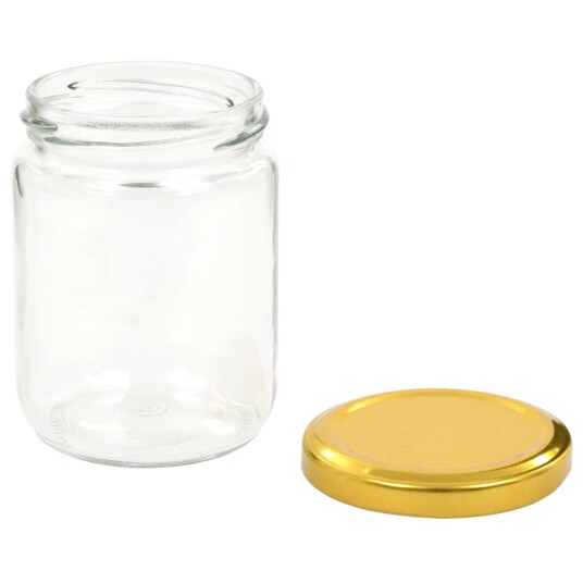 Syltetøyglass med gult lokk 96 stk 230 ml 50803 Syltetøyglass med gult lokk 96 stk 230 ml 50803