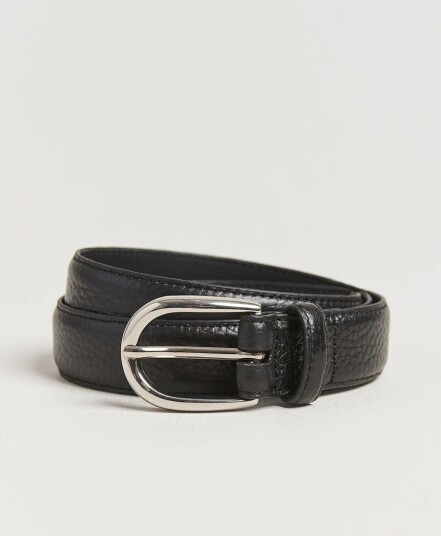 Loake Shoemakers Harry Grained Leather Belt Black
