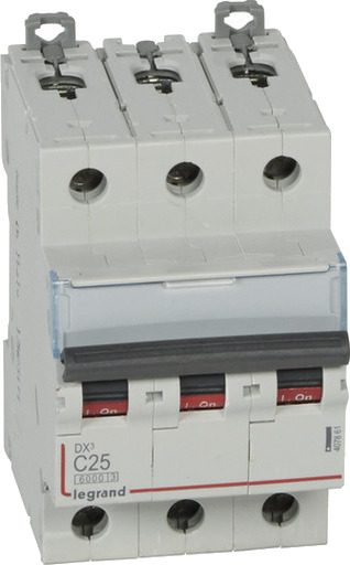 Legrand DX3 MCB automatsikring C25 3P 3M 6/10kA