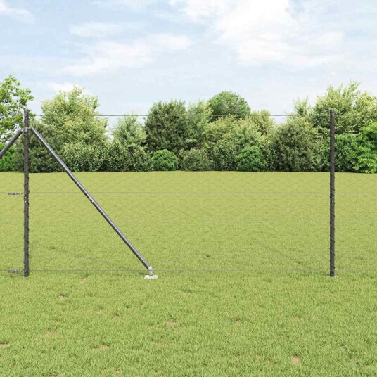 Gjerde med innlegg. Grå 1.4 x 50 m PVC belagt stål