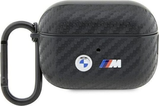 BMW BMW Bmap2wmpuca2 Airpods Pro 2 Gen Cover Czarny/Black Carbon Double Metal Logo
