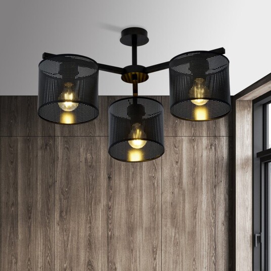 Jordan 3 Svart taklampe Ø15 cm E27 230V uten lyskilde