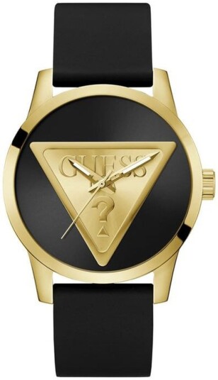 Guess Herreklokke GW0781G4 Badge Sort/Lær Ø44 mm Guess Herreklokke GW0781G4 Badge Sort/Lær Ø44 mm