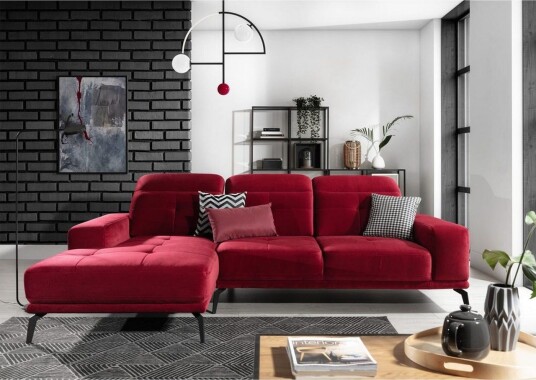Hjørnesofa Eltap Torrense 265x175x98 cm Kronos 02 Rød Venstre