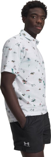 Under Armour Drive Golf Trip Printed Hvit Golf pologenser herre Vit (White 100) Small
