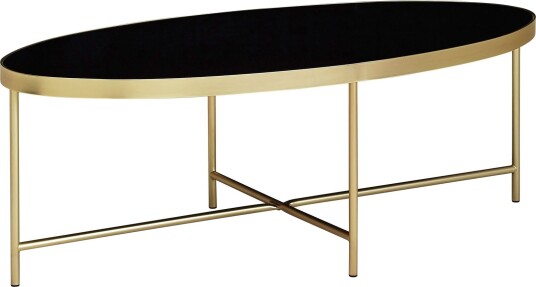 Dredyn Sofabord 110 cm Ovalt - Glass/Svart/Gull