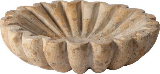 Au Maison Round Serving Bowl, Marble, Beige, 4Xø15 Cm - BEIGE - 4XØ15 cm
